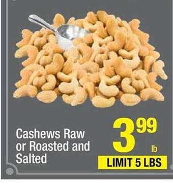 Super King Markets Cashews raw or roasted and salted offer