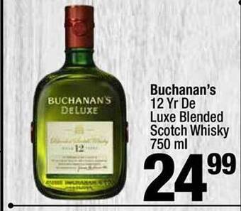 Super King Markets Buchanan's 12 yr de luxe blended scotch whisky offer