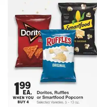 Doritos, ruffles or smartfood popcorn