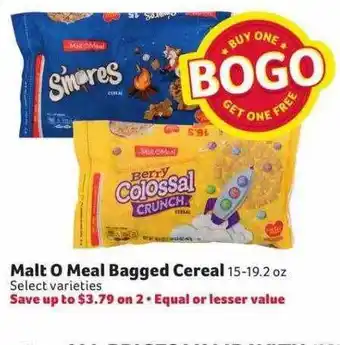 Winn Dixie Malt o meal bagged cereal offer