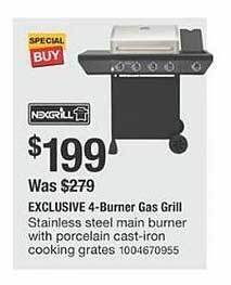 The Home Depot Nexgrill exclusive 4-burner gas grill offer