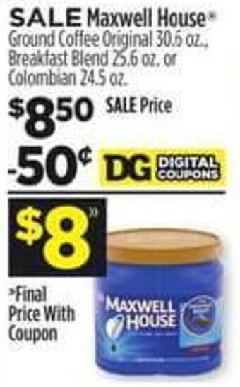 Dollar General Maxwell House offer