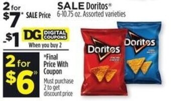 Dollar General Doritos 6-10.75 oz. offer