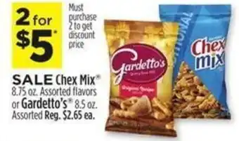 Dollar General Chex Mix 8.75 oz. Assorted Flavors or Gardetto's 8.5 oz. offer
