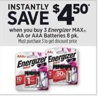 Dollar General Energizer Max AA or AAA Batteries 8 pk. offer