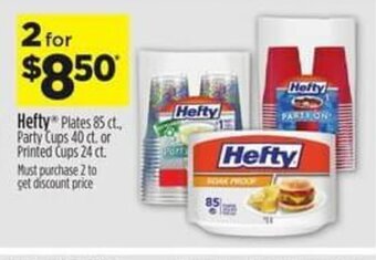Dollar General Hefty Plates 85 ct. Party Cups 40 ct. or Printed Cups 24 ct. offer