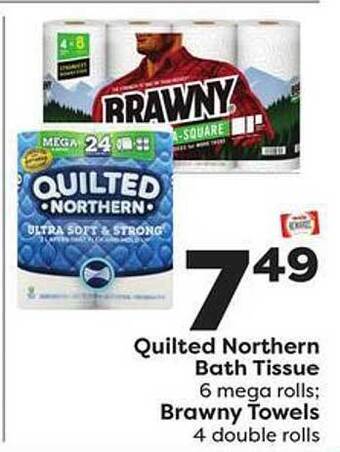 Weis Markets Quilted northern bath tissue, brawny towels offer