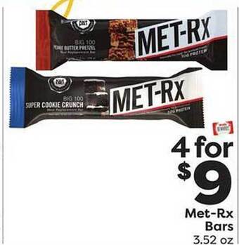 Weis Markets Met-rx bars offer