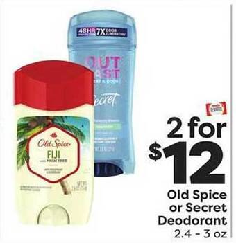 Weis Markets Old spice or secret deodorant offer