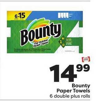 Weis Markets Bounty paper towels offer