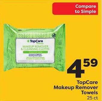 Weis Markets Topcare makeup remover towels offer