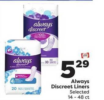 Weis Markets Always discreet liners offer