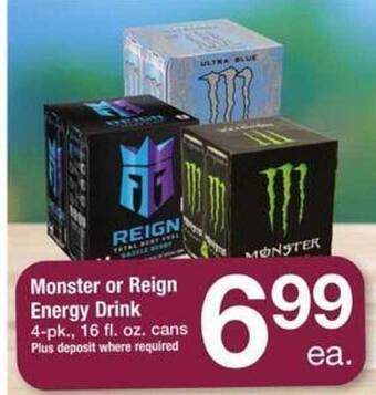 ACME Monster or reign energy drink offer