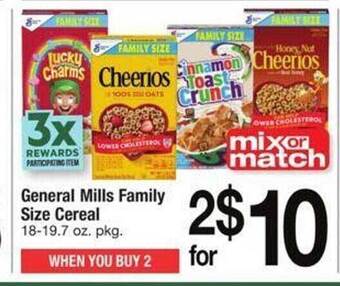 ACME General mills family size cereal offer
