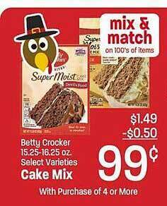 Maceys Betty crocker cake mix offer