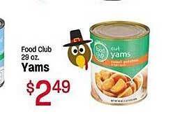 Maceys Food club yams offer