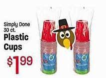 Maceys Simply done plastic cups offer
