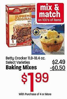 Maceys Betty crocker baking mixes offer
