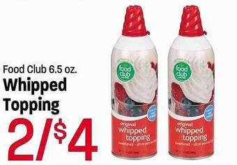 Maceys Food club whipped topping offer