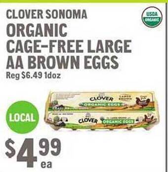 New Seasons Market Clover sonoma organic cage-free large aa brown eggs offer
