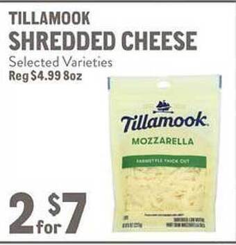 New Seasons Market Tillamook shredded cheese offer