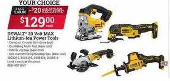 Ace Hardware Dewalt 20 volt max lithium-ion power tools offer