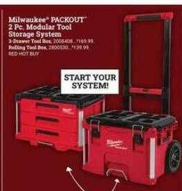 Ace Hardware Milwaukee packout 2 pc modular tool storage system offer