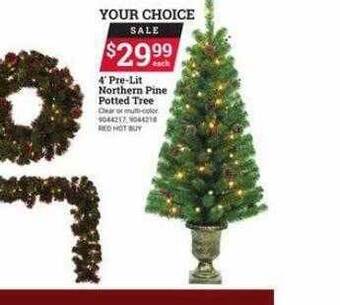 Ace Hardware 4' pre-lit northern pine potted tree offer