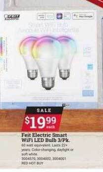 Ace Hardware Feit electric smart wifi led bulb 3-pk offer