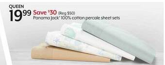 Bealls Panama jack 100% cotton percale sheet sets offer