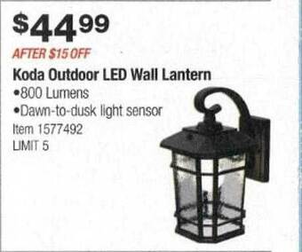 Costco Koda outdoor led wall lantern offer