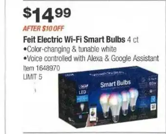 Costco Feit electric wi-fi smart bulbs offer