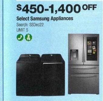 Costco Select samsung appliances offer