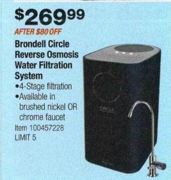 Costco Brondell circle reverse osmosis water filtration system offer