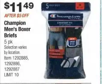 Costco Champion men's boxer briefs offer