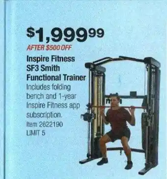 Costco Inspire fitness sf3 smith functional trainer offer