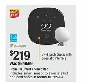 The Home Depot Ecobee premium smart thermostat offer