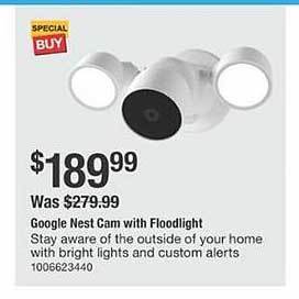 The Home Depot Google nest cam with floodlight offer