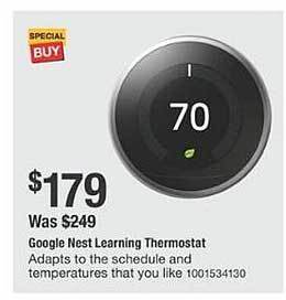 The Home Depot Google nest learning thermostat offer