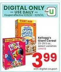 Albertsons Kellogg's giant cereal offer