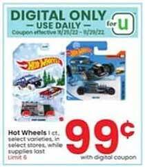 Albertsons Hot wheels offer