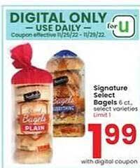 Albertsons Signature select bagels offer