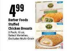 Big Y Barber foods stuffed chicken breasts offer