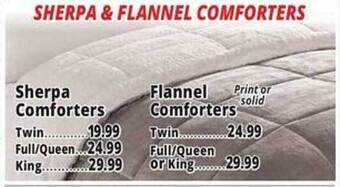Ocean State Job Lot Sherpa & flannel comforters offer