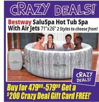 Ocean State Job Lot Bestway saluspa hot tub spa with air jets offer