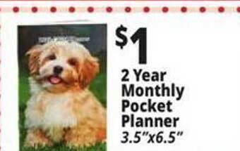 Ocean State Job Lot 2 year monthly pocket planner offer