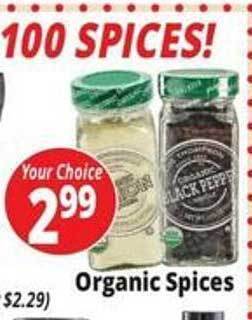 Ocean State Job Lot Organic spices offer