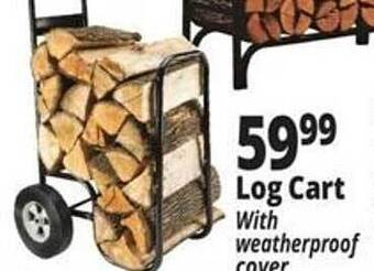 Ocean State Job Lot Log cart with weatherproof cover offer