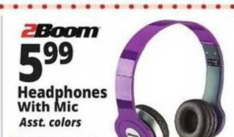 Ocean State Job Lot 2boom headphones with mic offer