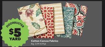 JOANN Cotton canvas fabrics offer